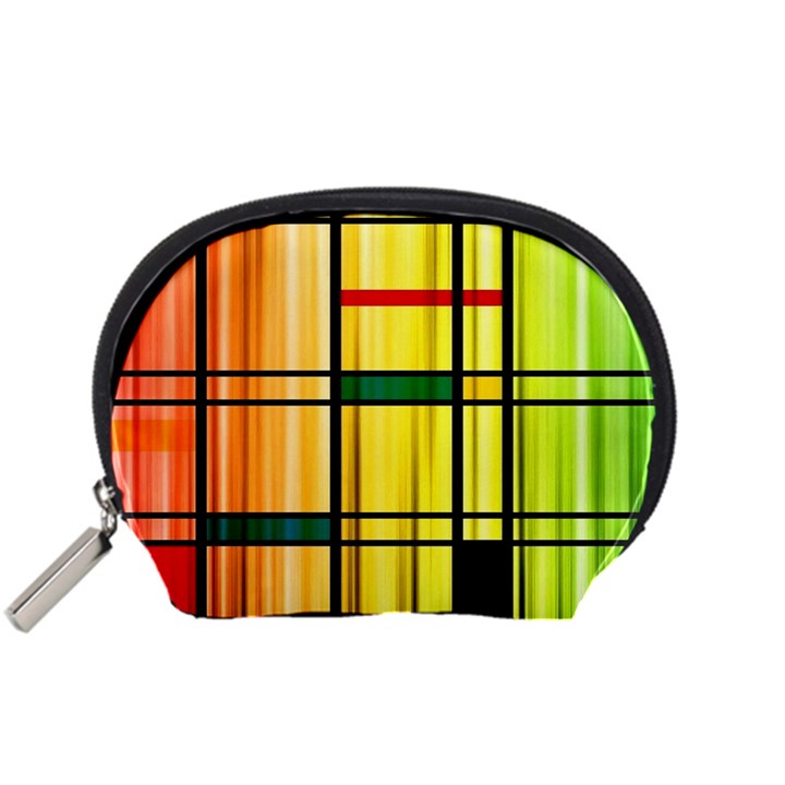 Line Rainbow Grid Abstract Accessory Pouches (Small) 