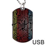 Circuit Board Seamless Patterns Set Dog Tag USB Flash (Two Sides) Front