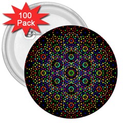 The Flower Of Life 3  Buttons (100 Pack)  by BangZart