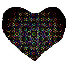 The Flower Of Life Large 19  Premium Flano Heart Shape Cushions