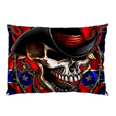 Confederate Flag Usa America United States Csa Civil War Rebel Dixie Military Poster Skull Pillow Case (two Sides) by BangZart