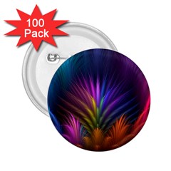 Colored Rays Symmetry Feather Art 2 25  Buttons (100 Pack)  by BangZart