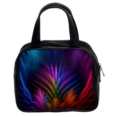 Colored Rays Symmetry Feather Art Classic Handbags (2 Sides) by BangZart