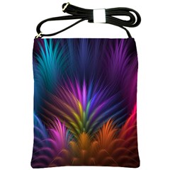 Colored Rays Symmetry Feather Art Shoulder Sling Bags by BangZart