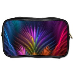 Colored Rays Symmetry Feather Art Toiletries Bags by BangZart