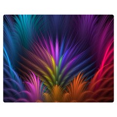 Colored Rays Symmetry Feather Art Double Sided Flano Blanket (medium) 