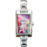 Clouds Multicolor Fantasy Art Skies Rectangle Italian Charm Watch Front