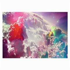 Clouds Multicolor Fantasy Art Skies Large Glasses Cloth (2-side) by BangZart