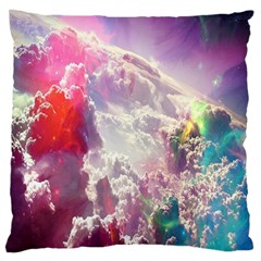 Clouds Multicolor Fantasy Art Skies Large Flano Cushion Case (one Side)