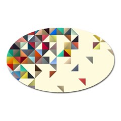 Retro Pattern Of Geometric Shapes Oval Magnet by BangZart
