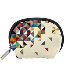 Retro Pattern Of Geometric Shapes Accessory Pouches (small) 