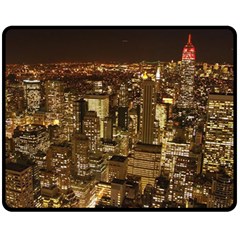 New York City At Night Future City Night Double Sided Fleece Blanket (medium) 