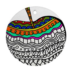 Abstract Apple Art Colorful Round Ornament (two Sides) by Nexatart