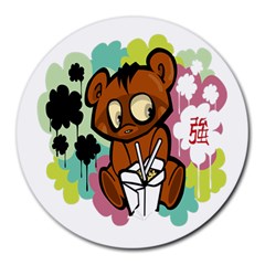 Bear Cute Baby Cartoon Chinese Round Mousepads by Nexatart