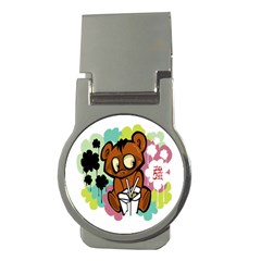 Bear Cute Baby Cartoon Chinese Money Clips (round)  by Nexatart