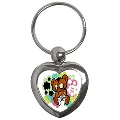 Bear Cute Baby Cartoon Chinese Key Chains (heart)  by Nexatart