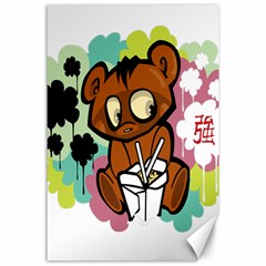 Bear Cute Baby Cartoon Chinese Canvas 24  X 36  by Nexatart