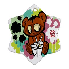 Bear Cute Baby Cartoon Chinese Snowflake Ornament (two Sides) by Nexatart