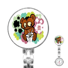 Bear Cute Baby Cartoon Chinese Stainless Steel Nurses Watch by Nexatart