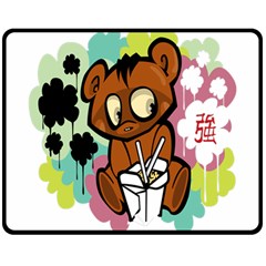Bear Cute Baby Cartoon Chinese Double Sided Fleece Blanket (medium) 