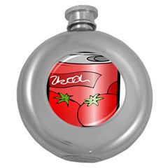 Beverage Can Drink Juice Tomato Round Hip Flask (5 Oz) by Nexatart