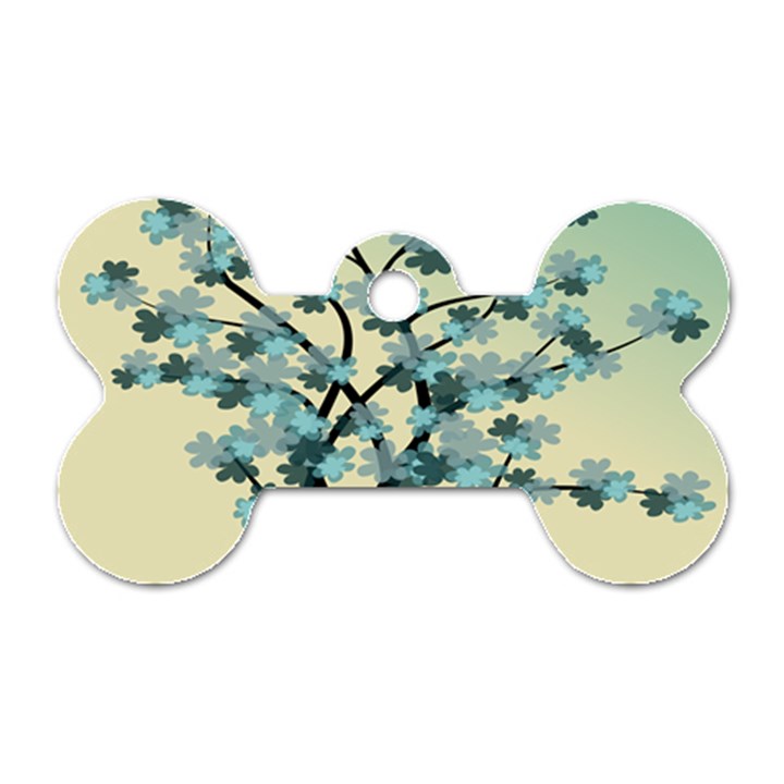 Branches Field Flora Forest Fruits Dog Tag Bone (Two Sides)