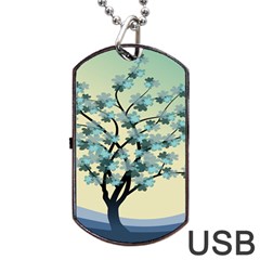 Branches Field Flora Forest Fruits Dog Tag Usb Flash (one Side)