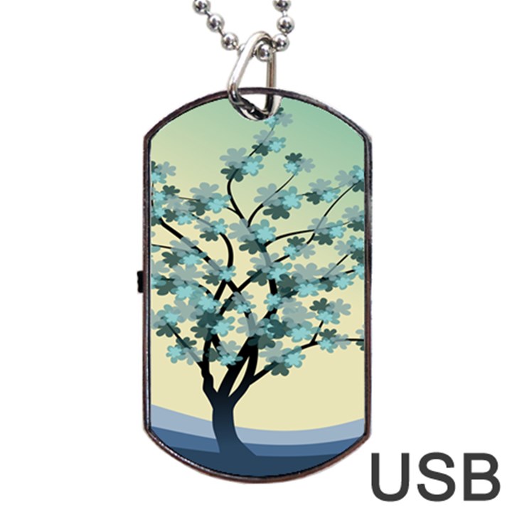 Branches Field Flora Forest Fruits Dog Tag USB Flash (One Side)