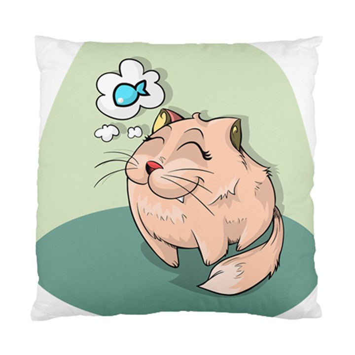 Cat Animal Fish Thinking Cute Pet Standard Cushion Case (One Side)