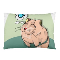 Cat Animal Fish Thinking Cute Pet Pillow Case by Nexatart