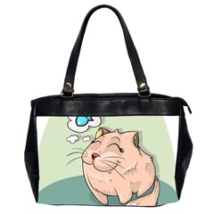 Cat Animal Fish Thinking Cute Pet Office Handbags (2 Sides)  by Nexatart