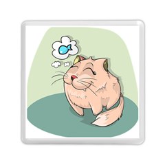 Cat Animal Fish Thinking Cute Pet Memory Card Reader (square)  by Nexatart