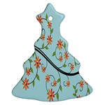 Branch Floral Flourish Flower Ornament (Christmas Tree)  Front