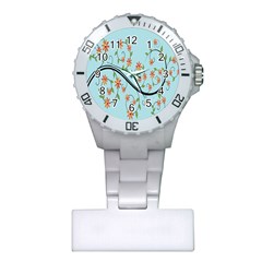 Branch Floral Flourish Flower Plastic Nurses Watch by Nexatart