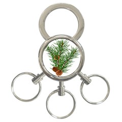 Branch Floral Green Nature Pine 3-ring Key Chains by Nexatart