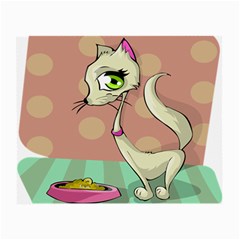 Cat Food Eating Breakfast Gourmet Small Glasses Cloth by Nexatart