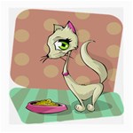 Cat Food Eating Breakfast Gourmet Medium Glasses Cloth Front