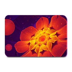 Royal Blue, Red, And Yellow Fractal Gerbera Daisy Plate Mats by jayaprime