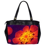 Royal Blue, Red, and Yellow Fractal Gerbera Daisy Office Handbags (2 Sides)  Back