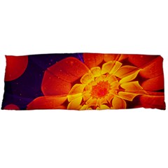 Royal Blue, Red, And Yellow Fractal Gerbera Daisy Body Pillow Case (dakimakura) by jayaprime