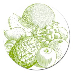 Fruits Vintage Food Healthy Retro Magnet 5  (round) by Nexatart