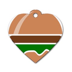 Hamburger Fast Food A Sandwich Dog Tag Heart (Two Sides)