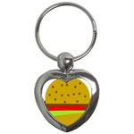 Hamburger Food Fast Food Burger Key Chains (Heart)  Front