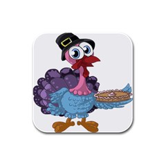 Turkey Animal Pie Tongue Feathers Rubber Square Coaster (4 Pack)  by Nexatart