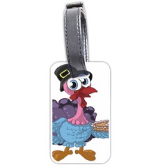 Turkey Animal Pie Tongue Feathers Luggage Tags (one Side)  by Nexatart