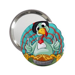 Pie Turkey Eating Fork Knife Hat 2 25  Handbag Mirrors by Nexatart