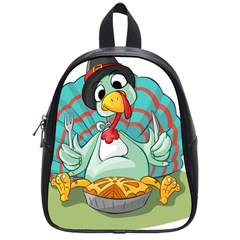 Pie Turkey Eating Fork Knife Hat School Bags (small) 