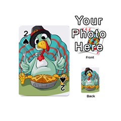 Pie Turkey Eating Fork Knife Hat Playing Cards 54 (mini)  by Nexatart