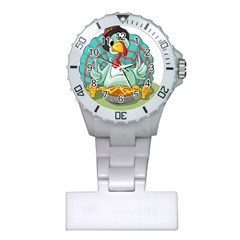 Pie Turkey Eating Fork Knife Hat Plastic Nurses Watch by Nexatart