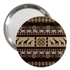 Giraffe African Vector Pattern 3  Handbag Mirrors by BangZart